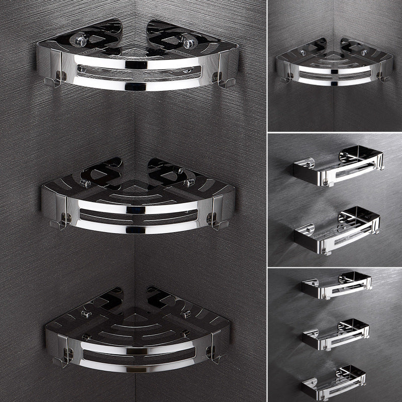 Space-saving corner shelf for the bathroom, perfect for organizing toiletries and bathroom essentials