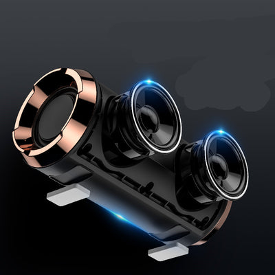 IPX7 waterproof portable Bluetooth speaker with 9D surround stereo sound for home theater and outdoor use
