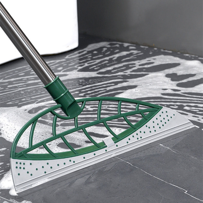 Flexible silicone broom and squeegee for easy floor cleaning, great for pet owners and everyday use