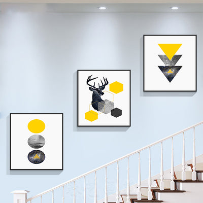 Colorful canvas painting mounted on the wall, adding artistic flair to a living space